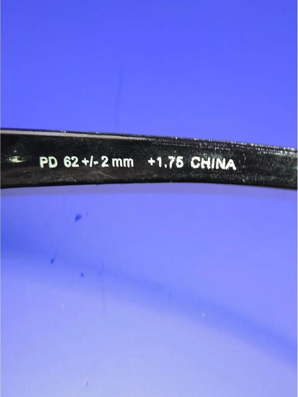 Pair of Black Rectangular Reading Glasses with +1.25 and +1.75 Magnification